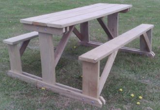 Timber BBQ Table with walk in leg room