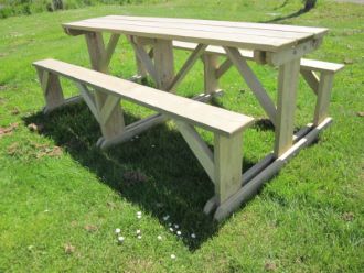 Timber BBQ Table with walk in leg room